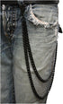Men Wallet Chain Biker Fashion Jean Keychain 2 Long Strands Motorcycle Biker Black...