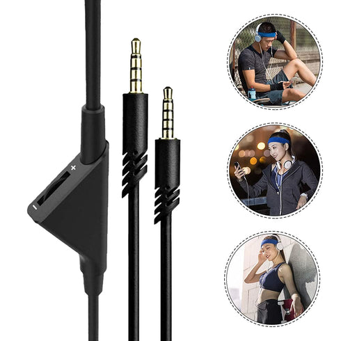 Replacement for Astro A10 Cord, 2.0 M Audio Gaming Volume Control Headset Cable Braided Wire Also Works with A40/A40TR for Smartphone Tablets MP3 ...