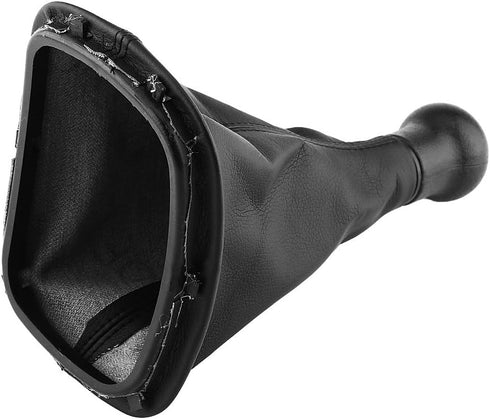 Manual Black Gear Shifter Knob Kit 5 Speed Gear Shifter Knob Gaiter Boot Cover Leather Gear Stick Cover Dust-Proof Replacement...