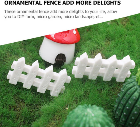 BESPORTBLE 10 Pcs Miniature Garden Fence Mini Picket Ornament Fence for Dollhouse Garden Plant Pot Decorations DIY Project (White)...