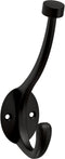 Franklin Brass Pilltop (5-Pack) Coat and Hat Wall Hooks Double Hooks for Hanging Matte Black Wall Mount Hanger Backpack, Purse, Bag, Towel Organiz...