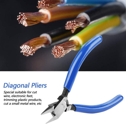 Jeanoko 4inch Electrical Wire Pliers Chrome Vanadium Steel Side Cutting Nippers Wire Cable Cutters Flush Pliers Diagonal Plier for Cutting Wire El...