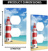 Red Lighthouse Outlet Covers Beach Blue Ocean Sunny Sky Clouds Seagull Nautical Coast 1-Gang Plug Cover Light Switch Covers Standard Size Duplex W...