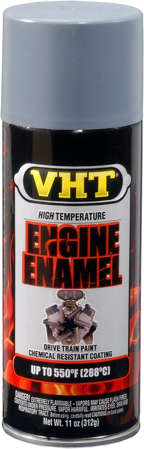 VHT SP148 550° Engine Enamel High Heat Spray Paint Primer – Light Gray, Gloss – 11 oz. Aerosol Can...
