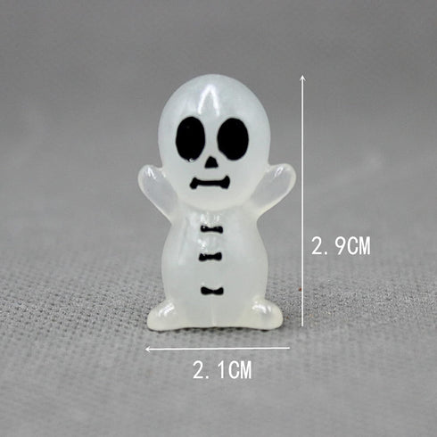BinaryABC Halloween Glow in The Dark Pumpkin Ghost Miniature Figurines,Luminous Garden Ghost Decor, Fairy Garden Doll House Accessories,Halloween ...