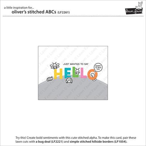 LAWN FAWN Lawn Cuts Custom Craft Die-Oliver's Stitched Abc's, White...
