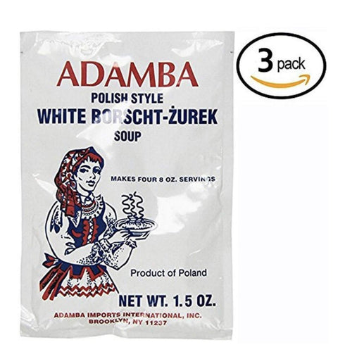 Adamba Polish Style White Borscht Zurek Soup Mix 1.5oz Bag (3-Pack)...