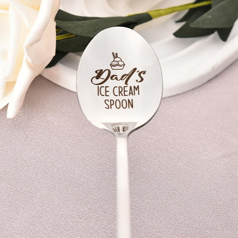 Dad's Ice Cream Spoon Gifts for Dad from Daughter Son Dads Fathers Day Gift for Dad Daddy Father Birthday Christmas Gifts for Men Papa Retirement ...