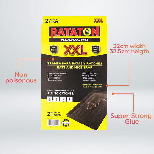 Glue trap for rats and mice, for extra large animals, without poison, non-toxic, you can release the animal just apply cooking oil. Easy to use in...