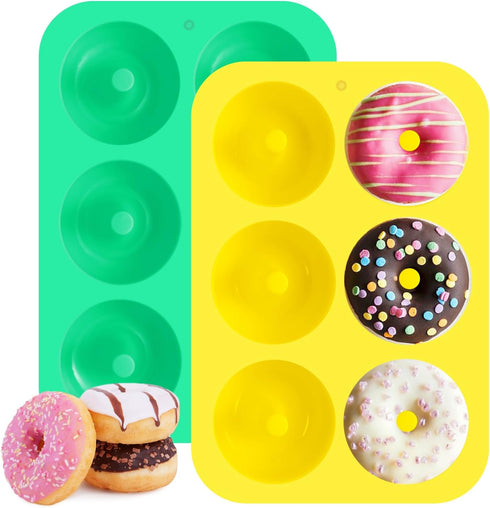 Silicone Donut Molds - Non-Stick Silicone Doughnut Pan,BPA free, Heat resistant, Dishwasher microwave safe,Perfect for baking Donut, cake, cookie,...