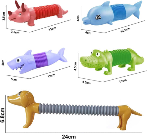 Telescopic Suction Cup Robot Toy, 18 PCS Robotic Pop Tubes Sensory Fidget Toy for Kids 5-7, Autism Toys for Autistic Children, Stocking Stuffers f...