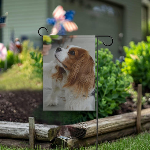 Cute Cavalier King Charles Spaniel Dog Garden Flag Banner 12 x 18 Inch Decorative Garden Flag for Outdoor Lawn and Garden Home Décor Double-Sided...