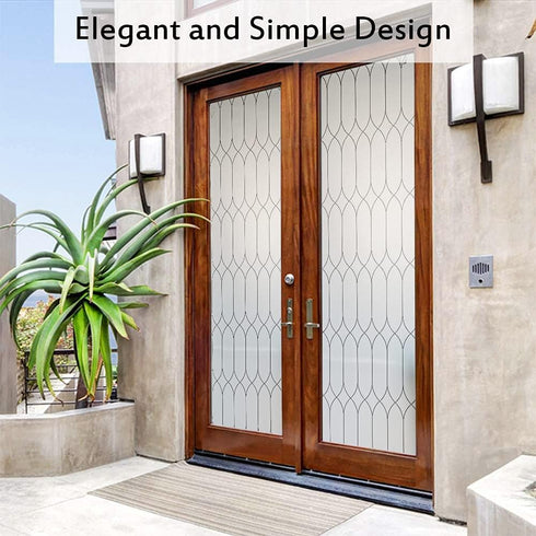 Privacy Window Film Decoration, Heat Control Window Tint for Home, Static Cling Glass Door Covering Window Sticker Removable Non-Adhesive UV Block...