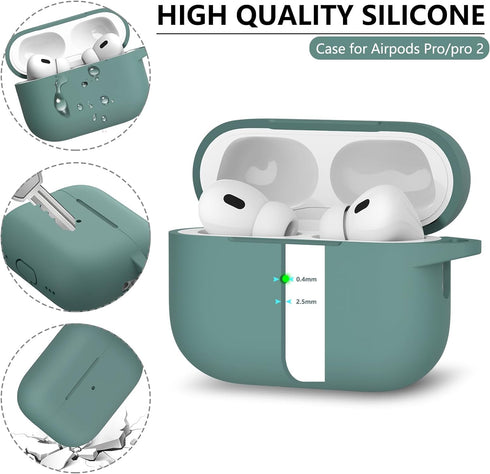 AirPods Pro 2/Pro Case Cover with Cleaner Kit,Soft Silicone Protective Case for Apple AirPod Pro 2nd/1st Generation Case for Women Men,AirPods Cas...