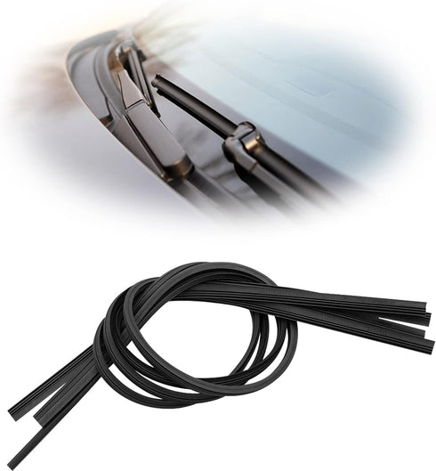4 Pack Windshield Wiper Blades Refills, DIY Adjustable Car Windscreen Wiper Rubber Strips, Frameless Window Boneless Insert Silicone Strips, Car A...