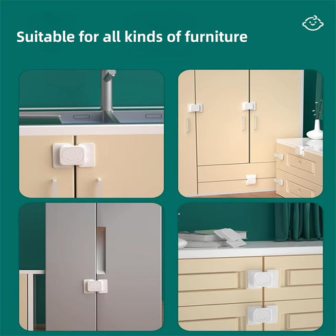 Cabinet Lock Suitable For Children, Infants, And Toddlers, Safety Lock For Cabinets, Drawers, Refrigerators, And Windows, Easy To Install, Odorles...
