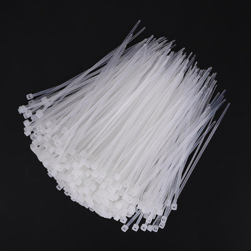 1000 Pcs White Zip Ties Recoverable Reusable Small Clear Self locking Nylon Cable Ties Fasten Thin Wraps Wire Ties for Home Office Workshop(3x100m...