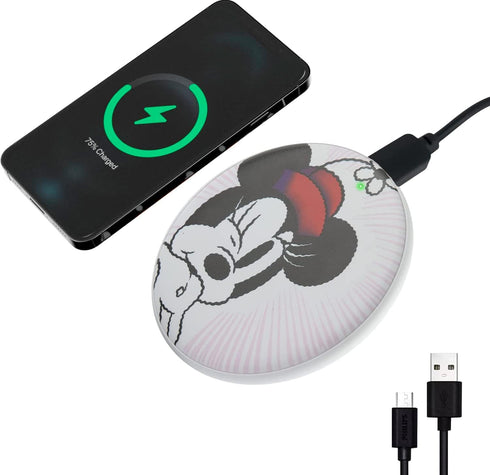 Disney Minnie Mouse Wireless Charging Pad- Wireless Charging Station Universally Compatible with All Qi Enabled Devices- Mickey Mouse Gifts for Ad...