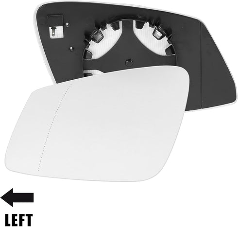 X AUTOHAUX Car Rearview Mirror Glass Replacement Left Driver Side Power Heated with Backing Plate for BMW F10 528i 550i 535i XDrive 2009-2017...