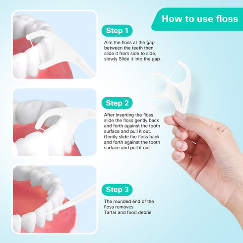 50 Count Individually Wrapped Dental Floss Picks-Oral Care Flossers for Adults- Floss Singles Bag- Travel Hotel Restaurant Office Car Dental Floss...