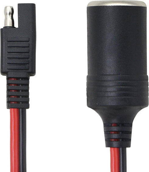 SAE Cigarette Lighter Plug Socket Adapter Power Extension Cable Cord SAE 2 Pin Quick Release Connect Disconnect Plug...