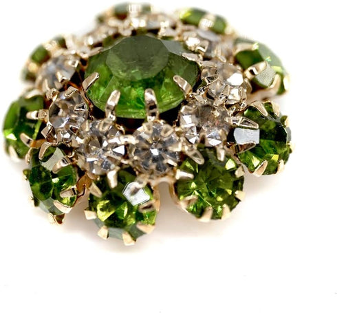 10 pcs Fancy Green Mix Color Rhinestones Sewing Metal Shank Buttons for Coats -22mm -8/9"...