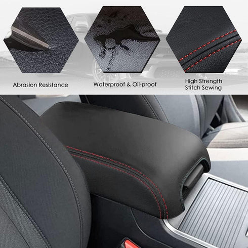 sportuli Center Console Cover Anti-Scratch Leather Armrest Pad Replace for 2019-2024 2025 Dodge RAM 1500 2500 3500, for All Makes & Models with Bu...