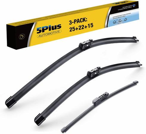 3 Wipers 25"/22"/15" Replacement For VW Volkswagen Tiguan 2022 2021 2020 2019 2018 (Set of 3), 25 Inch+22 Inch Windshield Wiper Blades with 15 Inc...