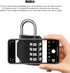 Combination Lock Waterproof 4 Digit Padlocks with Combination Code, Zinc Alloy Combination Lock for Door, Tool Boxes, Schools, Gym, Garden, Fences...