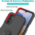 for Samsung Galaxy A15 Case with Tempered Glass Screen Protector,Dual Layer Shockproof Magnetic Kickstand Phone Case with Rotatable Ring Holder fo...