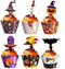 48 Pieces Halloween Cupcake Toppers Cupcake Wrappers Kit for Halloween Cake Decoration...