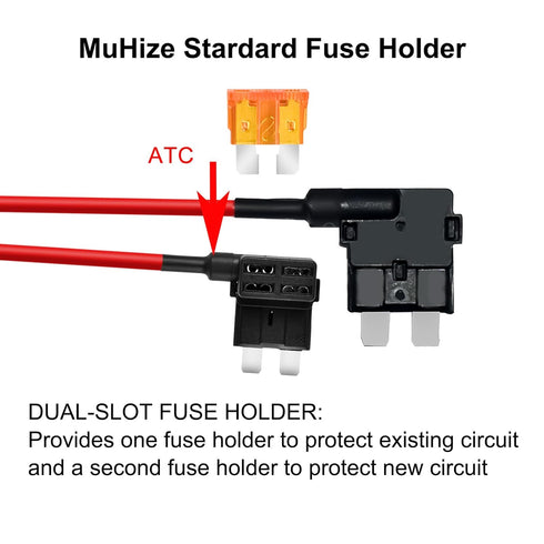 MuHize Fuse Tap Kit 5 Pack - Upgraded 12V Automotive Add-a-Circuit Taps, Locking Clip Adapter with 5A Blade Fuse for Car Truck SUV | Anti-Vibratio...