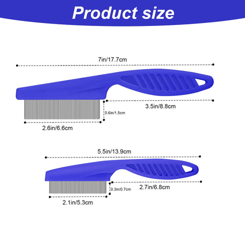2 Packs Pet Hair Comb, 2 in 1 New Pet Comb Multifunctional Pet Hair Comb Pet Hair Comb Flea and Tear Stain Removal Pet Comb for Grooming and Dehai...