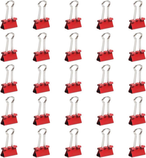 JAM PAPER Colorful Binder Clips - Small - 3/4 Inch (19 mm) - Red Binderclips - 25/Pack...