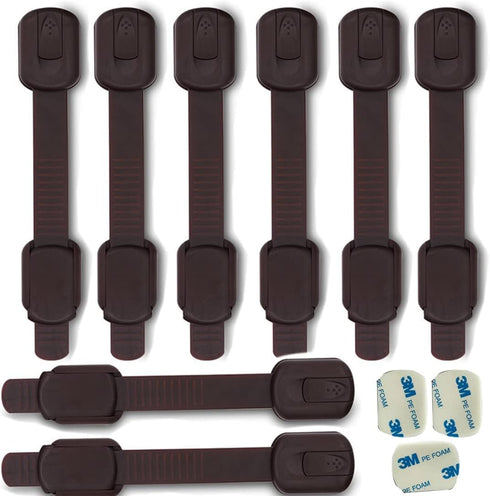 Child Safety Cabinet Locks for Baby Proof,Child Proof Safety Locks for Cabinets,Drawers,Cupboard,Oven,Fridge,8Packs Brown Locks,BAOWEIJD...