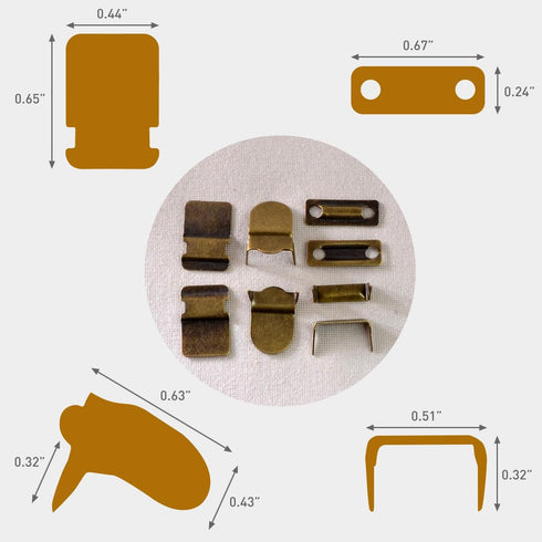 Hook and Eye No Sew Closures Clothing Fasteners - Antique Brass Waistband Hook and Bar Closure Clasp - for Trousers Suit Pants Skirts Garments and...