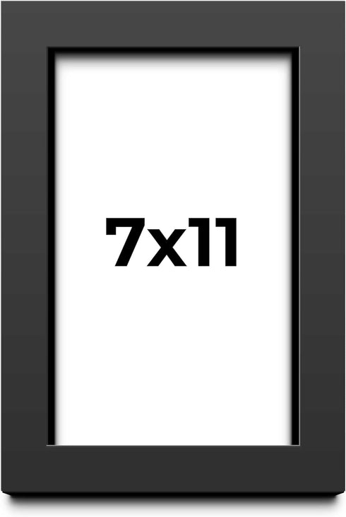 Poster Palooza 7x11 Frame Black Solid Wood Picture Frame | 0.75 Inch Moulding Width | Includes UV Acrylic Plexiglass, Foam Board Backing & Hanging...