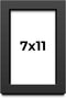 Poster Palooza 7x11 Frame Black Solid Wood Picture Frame | 0.75 Inch Moulding Width | Includes UV Acrylic Plexiglass, Foam Board Backing & Hanging...