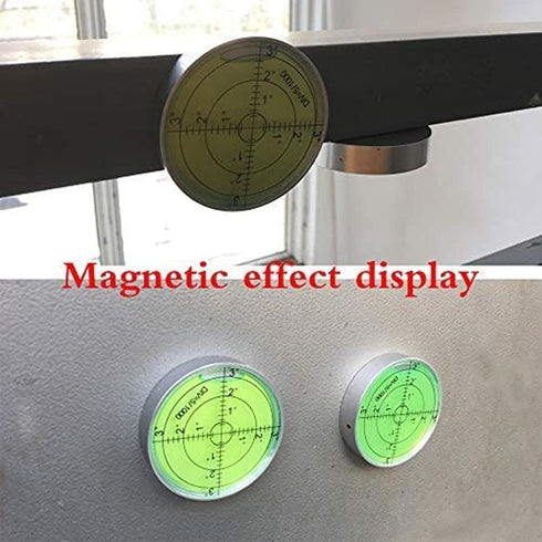 60mm With magnet High precision horizontal bubble Aluminium Case Bullseye Spirit Bubble Surface Level Round Inclinometers for Surveying Instrument...