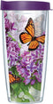 Monarch Butterflies Clear Wrap Super Traveler 22 Oz Tumbler Cup with Purple Lid...