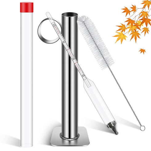 Maple Syrup Hydrometer Kit - Stainless Steel Test Cup, Baume and Brix Scale, Cleaning Brush, Maple Syrup Density Kit for Accurate Measurements of ...