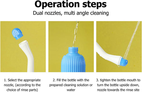 500ml Bidet Spray Bottle, Multipurpose Portable Bidet Sprayer, Anal Douche with Spray Nozzle Hygiene Care, Hygiene Long Spray Fast Cleaning for Po...