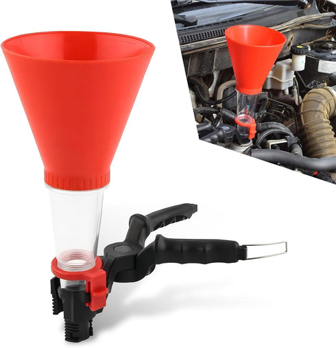 1 PC Car Engine Oil Filling Funnel, Anti-Leak Self-Locking Structure Engine Locking Oil Funnel with Filter, Multi-Functional Replacement Accessori...