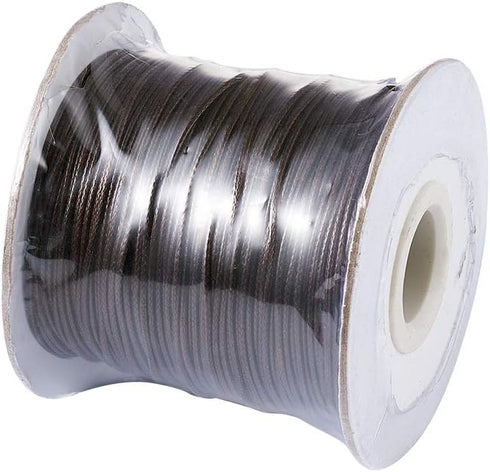 Cheriswelry 85 Yards 1mm Korean Waxed Polyester Cord Coconut Brown Beading String Threads Knotting Braiding Round Cord Ropes Crafting Cord Wire fo...