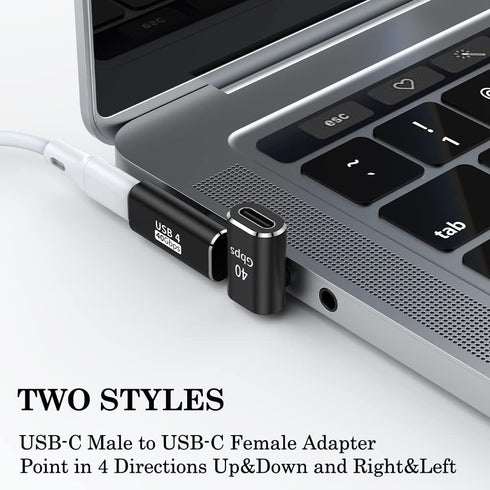 AuviPal USB C 90 Degree Adapter (Two Styles), 100W USB C Male to USB C Female Right Angle Extender Connector for Steam Deck, Meta Quest, MacBook, ...