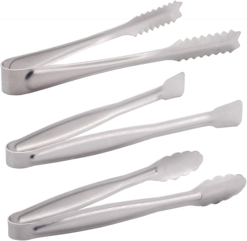 Small Serving Tongs Set 6-Inch Appetizer Tongs Stainless Steel Mini Tongs, Set of 6...