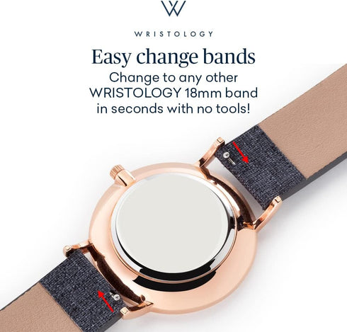 Wristology 29 Options - Maxi Leather Band Roman Numerals Boyfriend Watch - Interchangeable Genuine Leather Strap - Large Easy to Read Analog Face ...