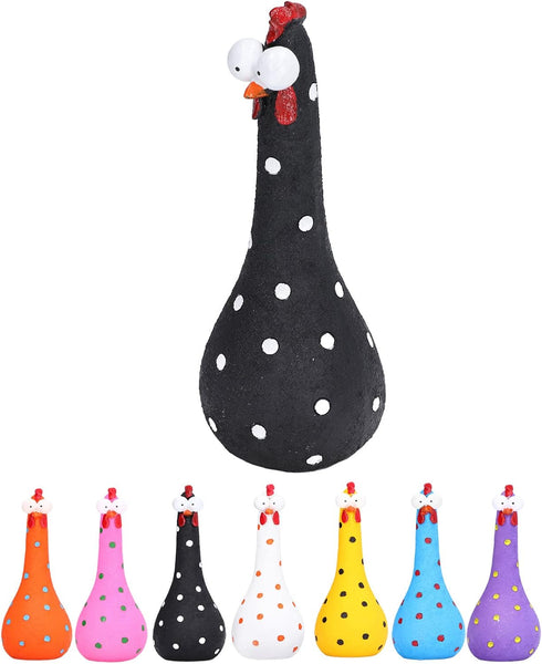 Chicken Statue Silly Chicken Decor Resin Statue Ornaments with Long Neck Handmade Unique Ornament for Home Garden Backyard Decoration(Black)...