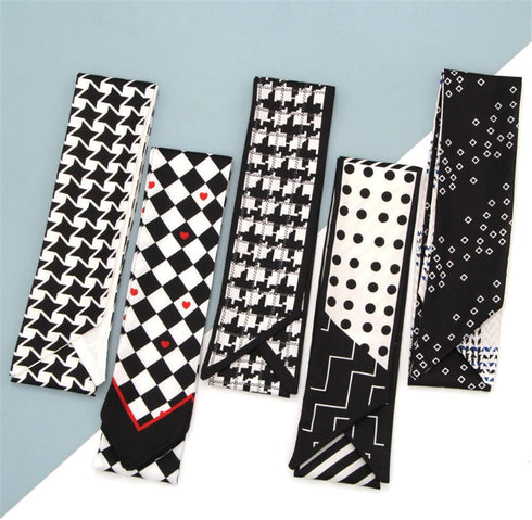 5 Pack Purse Scarf for Bags Silk Head Scarf for Hair Handbag Women Scarfs Band Hair Neck Scarves Fashion Gifts,92...