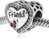 Friend Charm 925 Sterling Silver Friendship Charm Heart Charm Anniversary Charm for DIY Charms Bracelet...